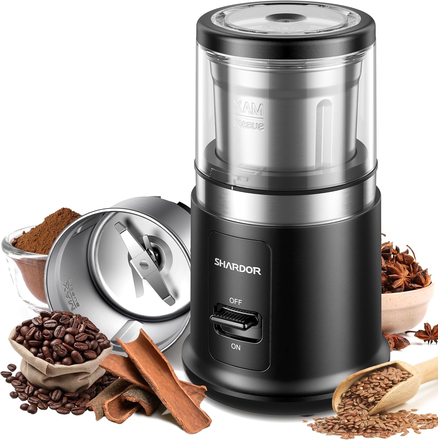 one-touch-coffee-grinder-electric-spice-herb-for-coffee-bean-spices-and-seeds-with-1-removable-stainless-steel-bowl-dry-grinder-black