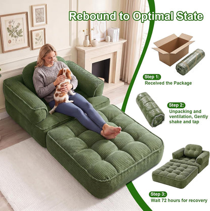 Folding Sofa Bed, 2-In-1 Convertible Sleeper Chair for Living Room8