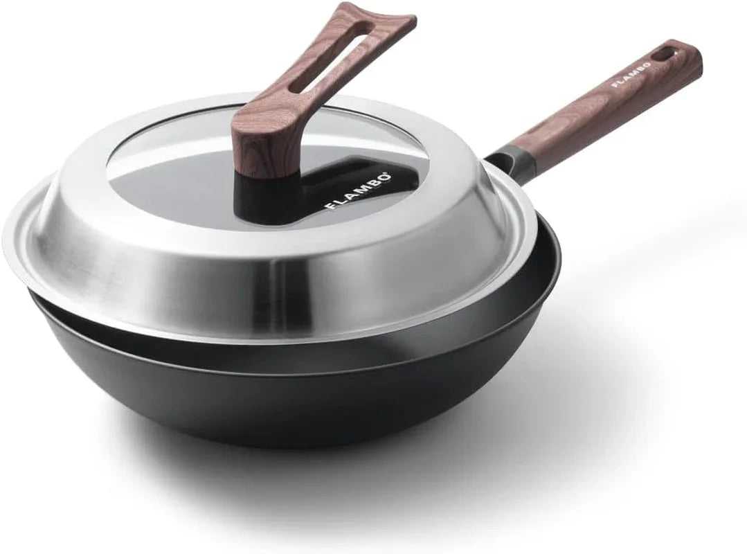 ultralight-12-6-carbon-steel-wok-with-lid-naturally-nonstick-carbon-steel-pan-zero-chemical-wok-pan-works-on-gas-induction-nitrided-finish-for-stir-fry-sauteing-and-more