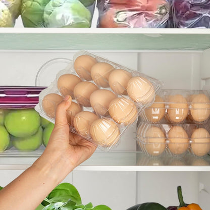 100 Pack Clear Plastic Egg Cartons, Reusable Stackable Egg Containers for Farm, Market & Fridge Storage, 3×4 Grid7