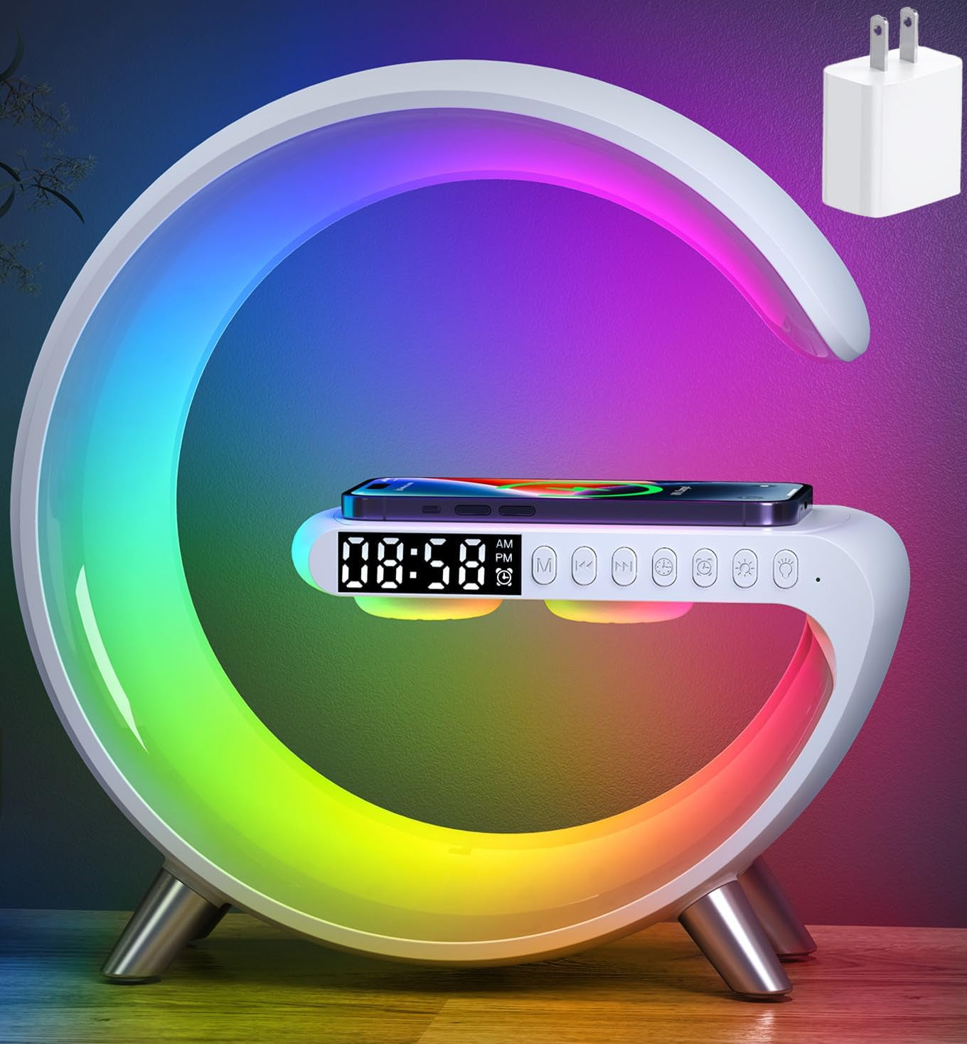 smart-led-table-lamp-4-in-1-wireless-charger-night-light-alarm-clock-bluetooth-speaker-with-app-control-bedside-lamp-with-charging-station-for-bedroom-office-home-decor-teen-girls-boys-gifts