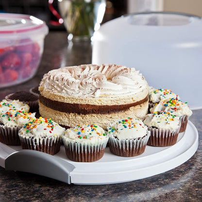 Cake Server Circular Serving Container White4