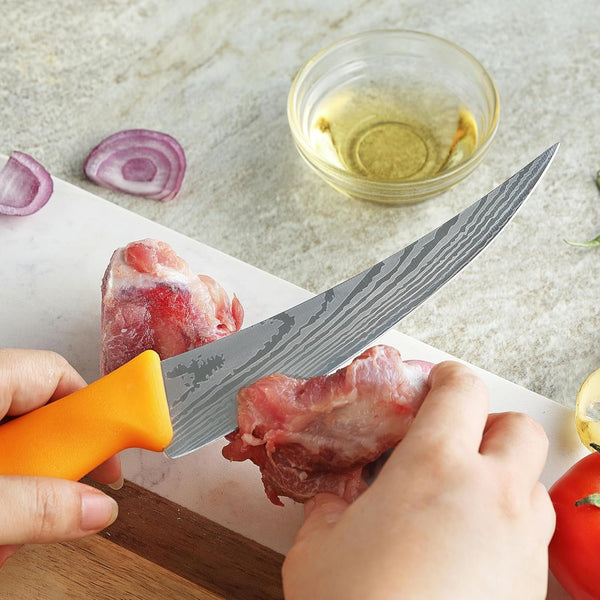 2PCS Curved Boning Knife, OHOLA 6 Inch Deboning Knife, Premium Stainless Steel Fillet Knife with Ergonomic PP Hanlde, Great for Meat, Fish, Poultry, Cutting, Trimming, Dishwasher Safe9