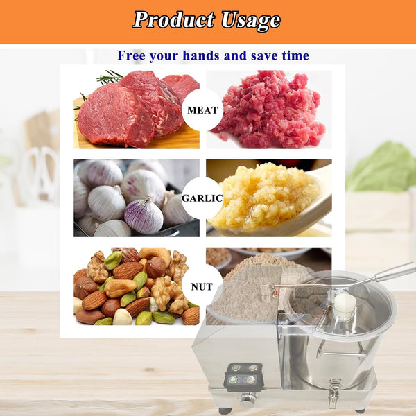 9L Food Processor & Vegetable Chopper, Commercial Meat Grinder, Stainless Steel Electric Chopper, Adjustable Speed Meat Mincer, Multi-Function for Chopping Vegetables, Meat, Grains, Nuts6