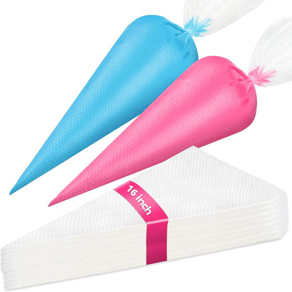 Piping Bags Disposable 16 Inch, 100PCS Extra Thick Pastry Icing Piping Bags for Cake & Cookie, Non-Slip Anti-Burst Cake Frosting Decorating Bags Easy to Squeeze1
