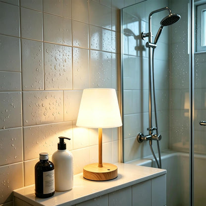 Cordless Table Lamp, Waterproof Shower Lamp -Wood Tone Set of 28