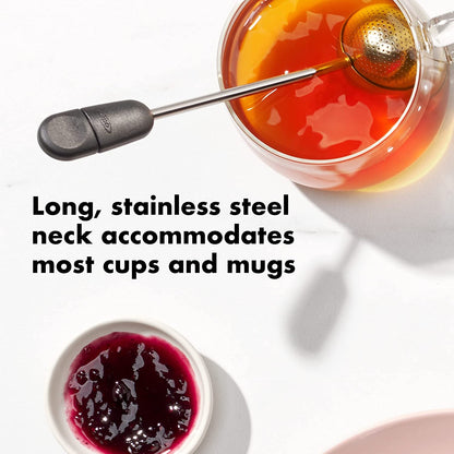 OXO Brew Twisting Ball Tea Infuser - Fine Mesh, Stainless Steel | Loose Leaf Tea Infuser, Reusable Strainer, Easy-Open Twist Design, Fits Different Sized Mugs, Dishwasher Safe4