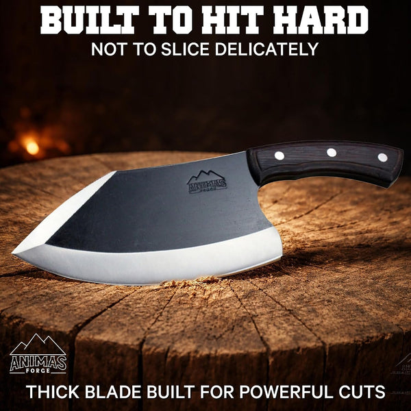 Dynamite Cleaver Meat Cleaver Knife Heavy Duty High Carbon Steel Butcher Knife Desert Hardwood Handle Full Tang BBQ Meat Cutting Butchering Kitchen Cooking Outdoor Camp Bone Chopping Prep2