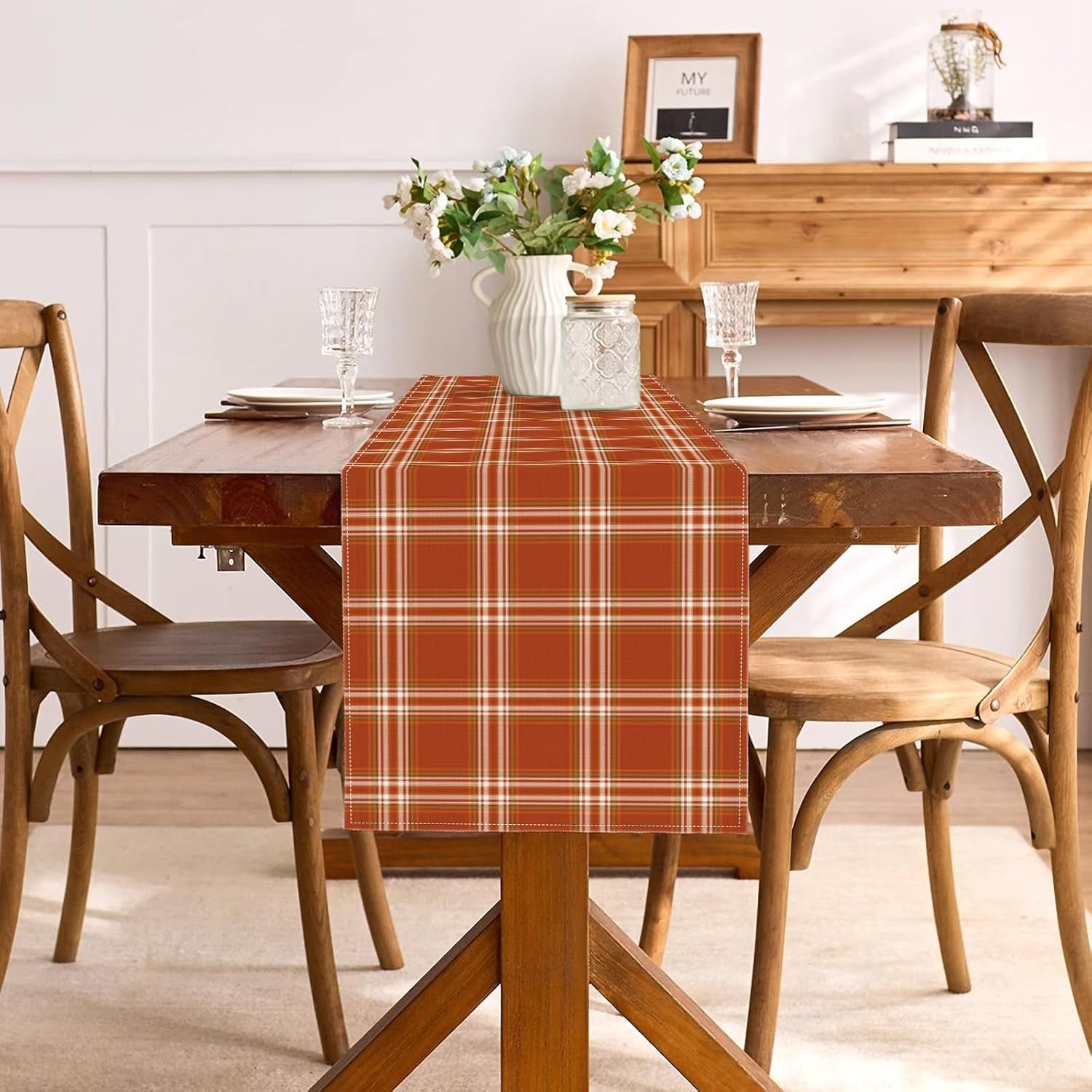 thanksgiving-table-runner-orange-fall-plaid-autumn-harvest-checkered-tartan-decoration-seasonal-dining-room-home-kitchen-table-decor