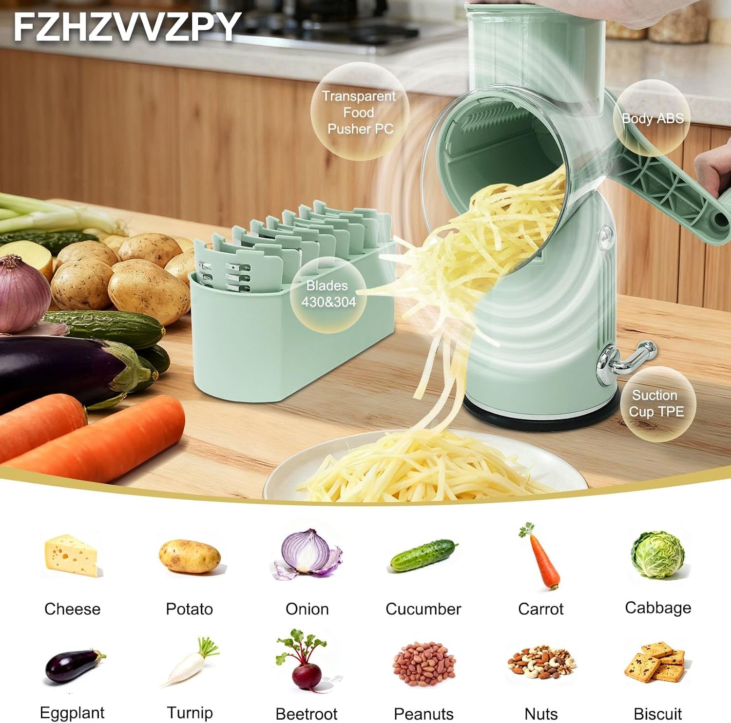 5-in-1-rotary-cheese-grater-and-vegetable-slicer-with-suction-base-green