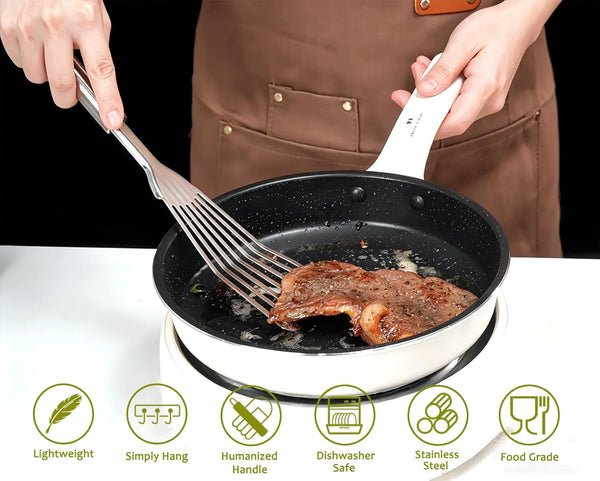 Stainless Steel Kitchen Utensils Set - 12Pcs Cooking Utensils Set with Holder, Heat Resistant Kitchen Tool Set for Cooking with Turners, Potato Masher, Spatula, Spoons, Tongs, Whisk6