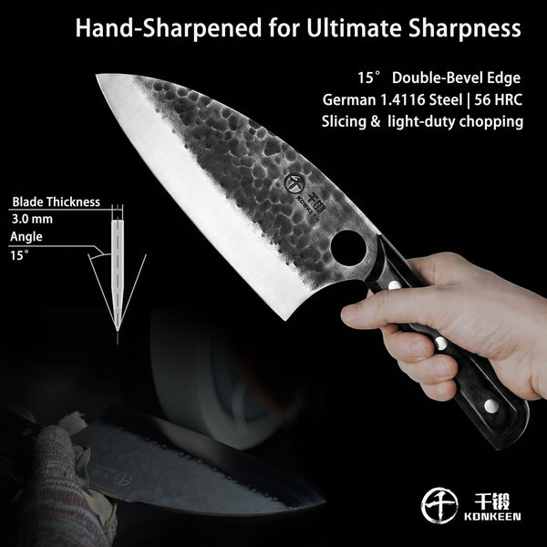 Cleaver Knife 7 Inch, Ultra Sharp German 1.4116 Stainless Steel Kitchen Knife for Vegetables, Meat, Fish & Poultry Bones, Cooking Gift for Men & Women6