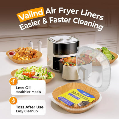 125Pcs 8 Inch Square Air Fryer Liners Disposable for 5-8QT, Parchment Paper | Non-Stick, Unbleached Food Grade, Waterproof Oilproof Baking Airfryer Sheets Papers for Oven, Microwave, Baking, Roasting7