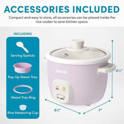 ® Corecoat Rice Cooker with Pop-Up Food Steaming Basket (4 Cups Cooked, 2 Cups Uncooked, 1 Qt)4