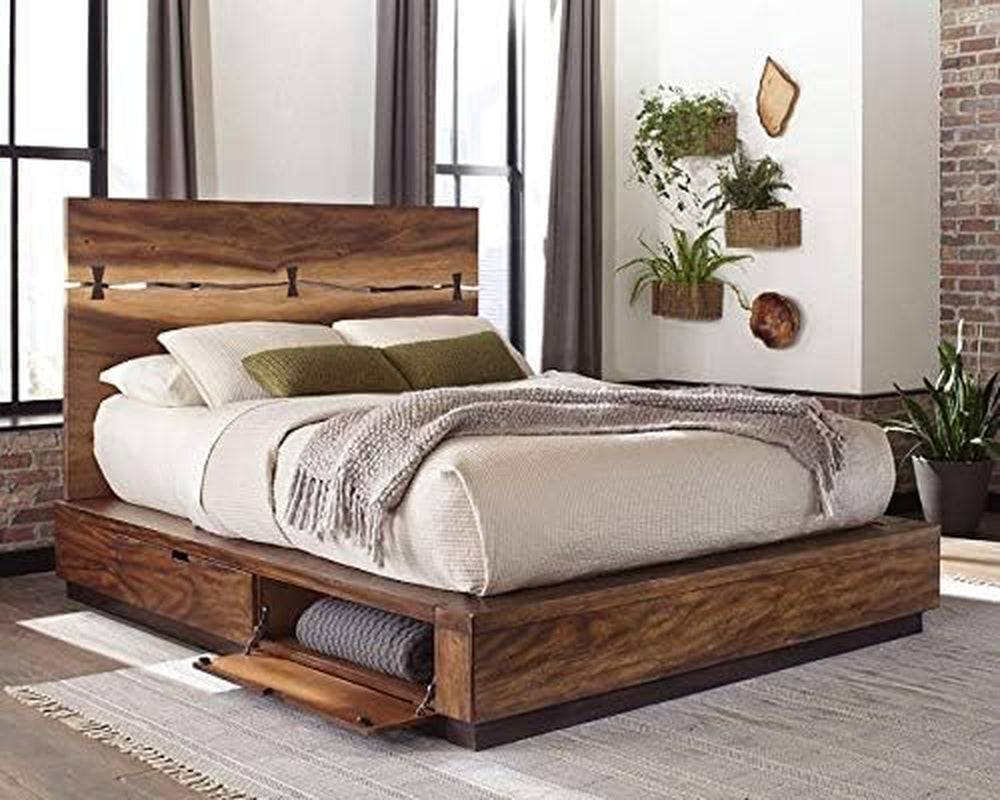coaster-home-furnishings-winslow-wood-queen-platform-storage-bed-with-tall-headboard-4-concealed-compartments-and-bow-tie-inlays-bedroom-smokey-walnut-and-coffee-bean-223250sq