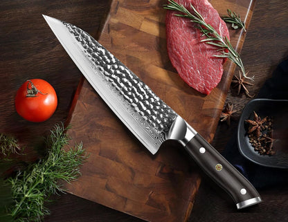 Japanese Chef Knife, 8 Inch Damascus Chef Knife, Ebony Wood Handle5