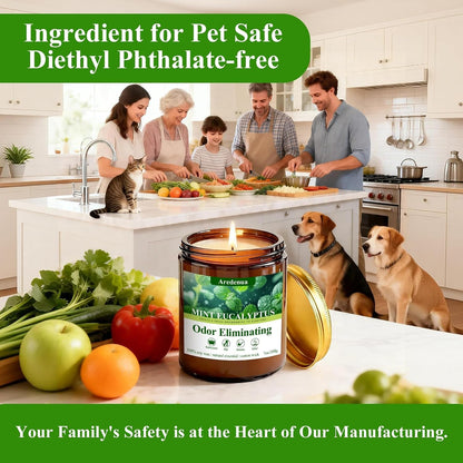 Mint Eucalyptus Odor Eliminating Candles, 7 Oz Soy Scented Candle2