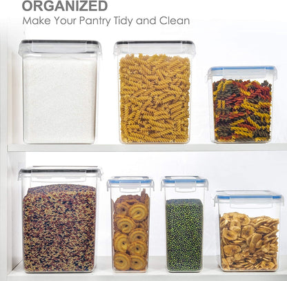 Large Food Storage Containers with Lids Airtight 5.2L /176Oz, for Flour, Sugar, Baking Supply, 3PCS BPA Free Plastic Canisters for Kitchen Pantry Organization5