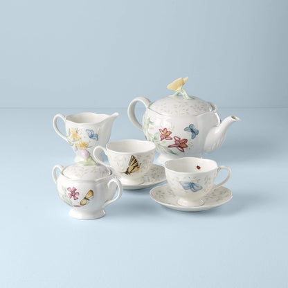 Butterfly Meadow Porcelain Teapot and Tea Cup Set, 9-Piece, 48Oz4