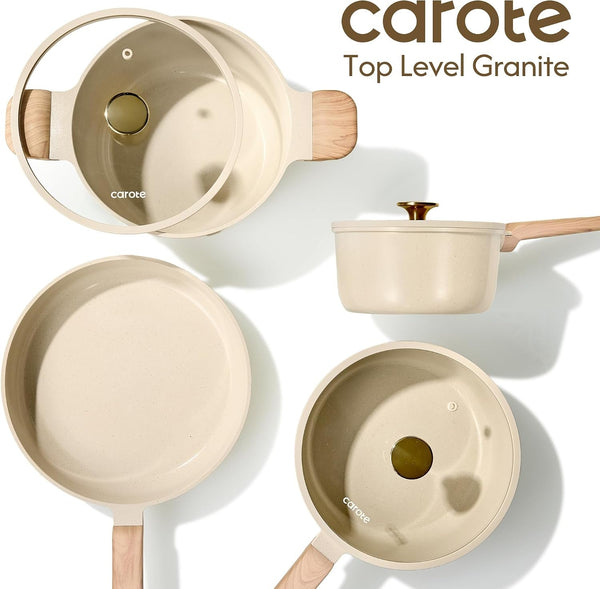 22Pcs Ceramic Cookware Sets, Pots and Pans Set | Non-Toxic Kitchen Cooking Set with Silicone Lids, Easy Clean, Even Heating, Fit All Stovetops, PFAS FREE7