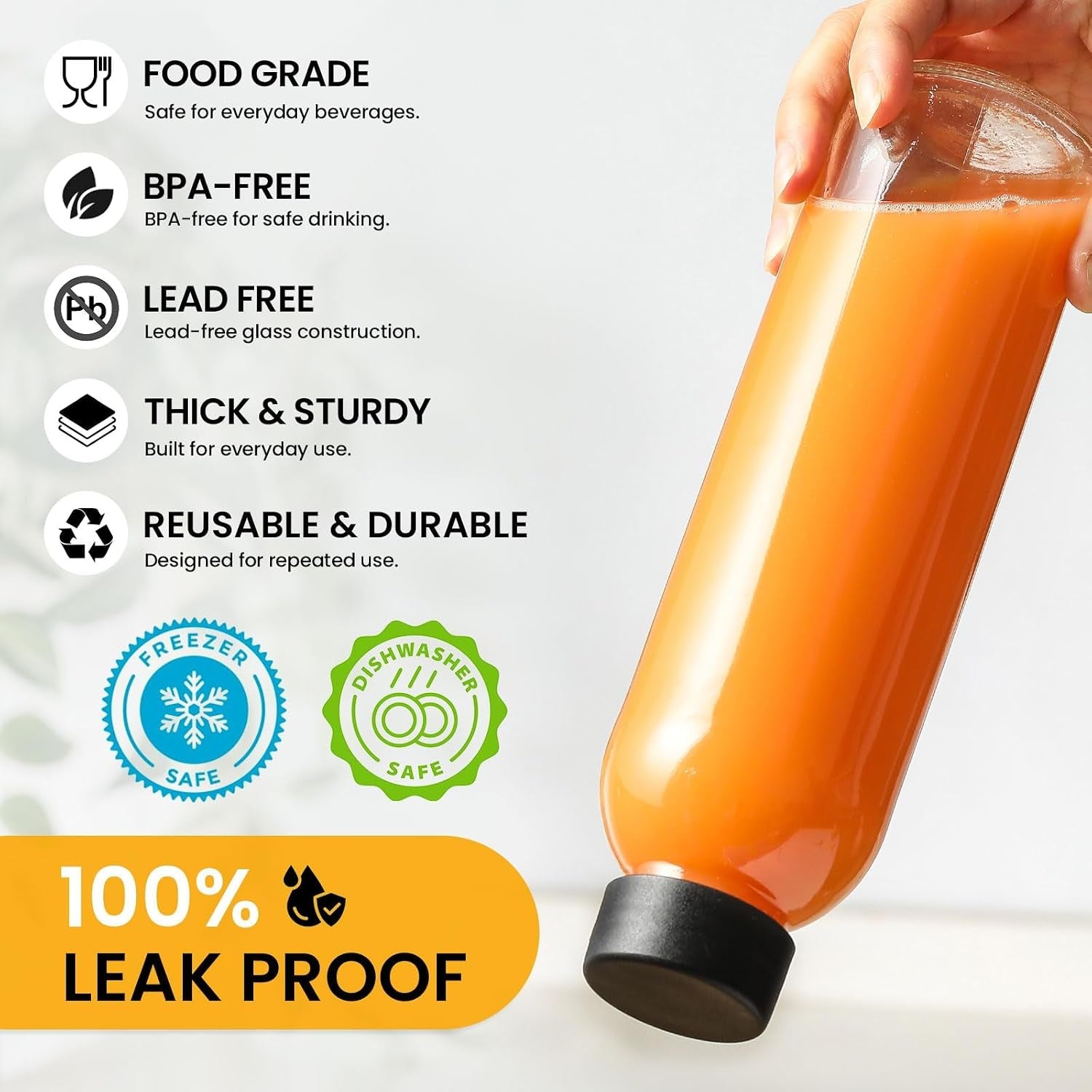 upgraded-lid-8-pack-18-oz-glass-juice-bottles-with-8-airtight-lids-2-straw-hole-lids-2-straws-reusable-drinking-jar-clear-water-bottles-for-juicing-smoothies-refrigerator-travel-bpa-free