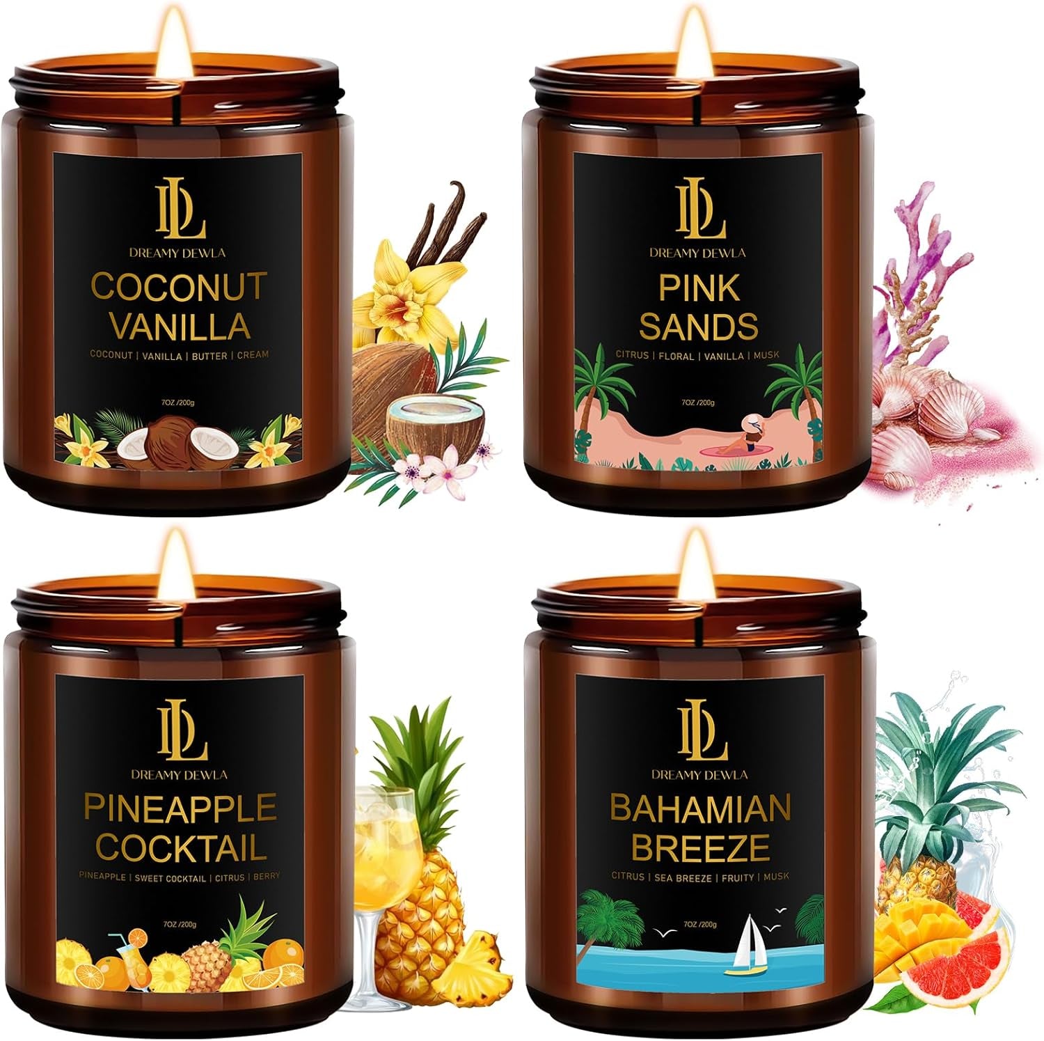 scented-candles-set-4-pack-soy-candles-for-home-scented-candle-gifts-for-men-women-scents-of-pineapple-cocktail-coconut-vanilla-pink-sands-bahamian-breeze