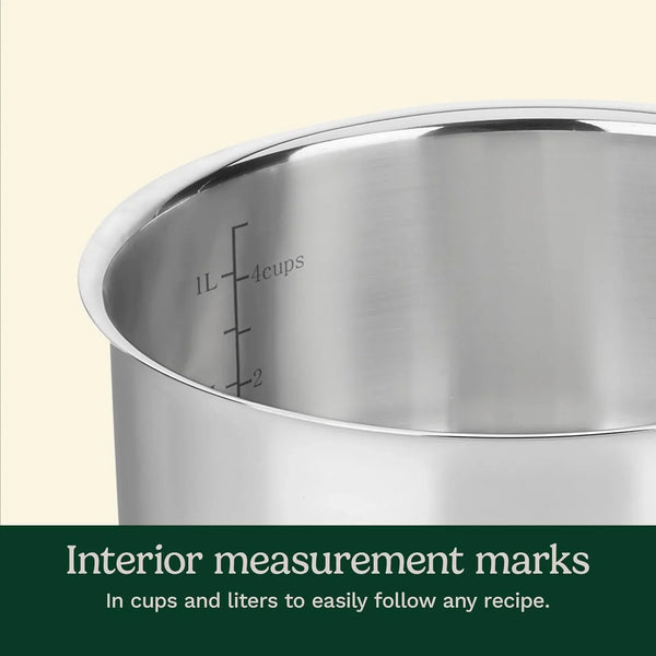 1.5 Quart Sauce Pan with Cover, Stainless Steel Pot with Lid, Small Kitchen Pots, Dishwasher Safe, Compatible with Induction, Electric, Gas Cooktops, Oven Safe Saucepan, Cool Grip Handles | Stainless Steel Saucepan with Aluminum Encapsulated Base for Quick Heating, Dishwasher Safe & Oven Safe to 550°F, 719-164