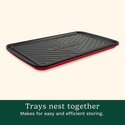 Grilling Prep and Serving Tray, Dishwasher-Safe, 2-Pc Nesting Set | 17-In X 10.5-In Food Tray Set for Prepping and Serving, Shatter-Resistant Melamine Design Fits 6 Burgers, CPK-2003