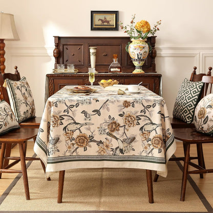 Designer Vintage Linen Tablecloth Rectangular,110"X63"-Murad A3