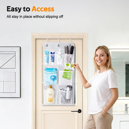 Hanging Mesh Pockets Hold 340Oz/1000Ml Shampoo Shower Organizer with over the Door Hooks8