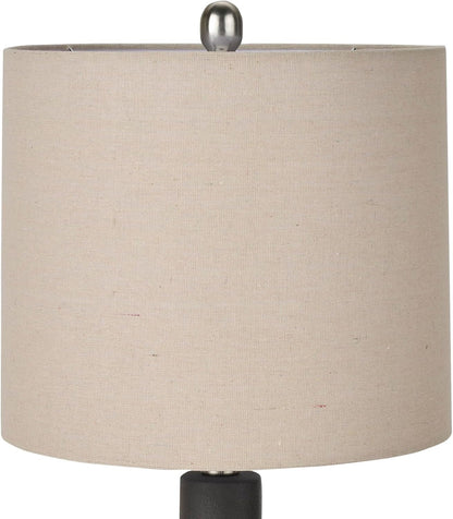 Home 22" Black Ceramic Table Lamp with Oatmeal Linen Shade for Modern Farmhouse, Bedside Lamp, Living Room Lamp, Small Accent Lamp for Dining Room7