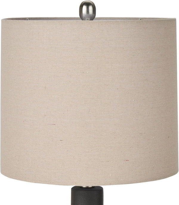 Home 22" Black Ceramic Table Lamp with Oatmeal Linen Shade for Modern Farmhouse, Bedside Lamp, Living Room Lamp, Small Accent Lamp for Dining Room7