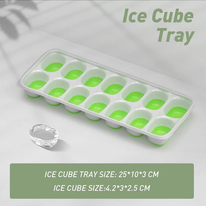 4‑Pack Ice Cube Trays with Lids, 56‑Cube Total Stackable Freezer Ice Trays, Durable Silicone & Plastic Easy‑Release Ice Molds for Cocktails, Coffee & Drinks3