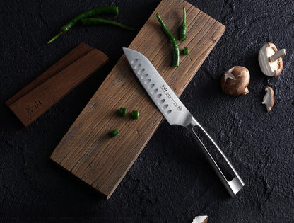 TN1 Series 1021905 Swedish 14C28N Steel Forged 5-Inch Santoku Knife and Wood Sheath Set3