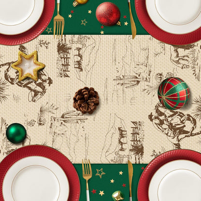 Cowboy Farm Table Runner Seasonal Spring Fall Kitchen Dining Linen Table Decoration for Indoor Outdoor Home Party Dinner 13X72 Inch5