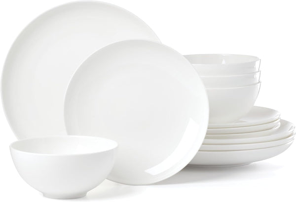 Studio 1414 Coupe Bone China 12-Piece Dinnerware Set for 41
