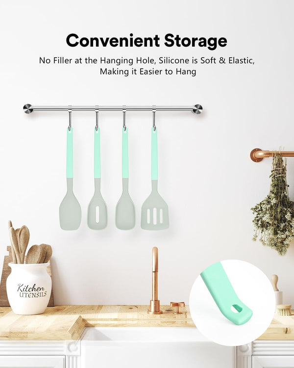 4-Pack Silicone Spatula Set, 600°F Heat Resistant, Ergonomic Grip3