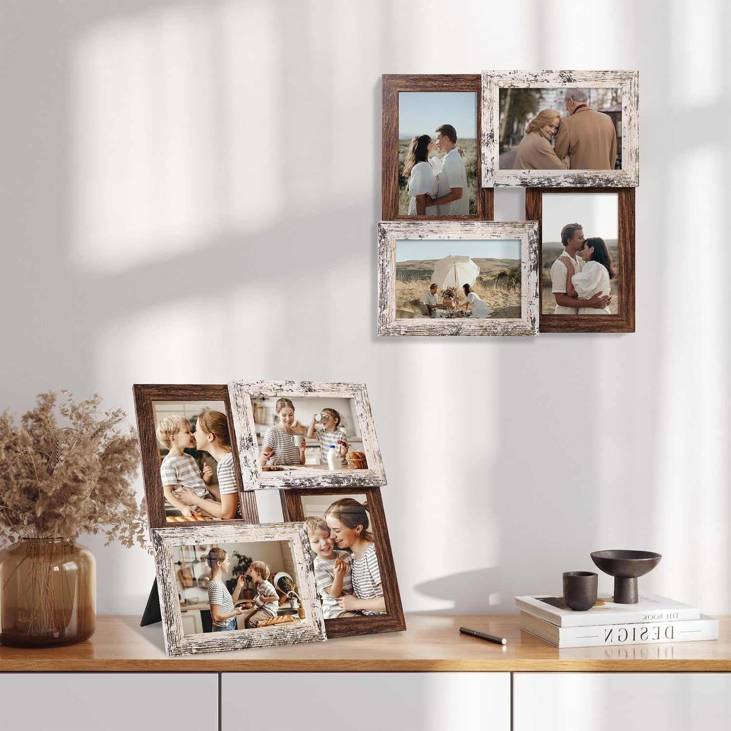 4x6-collage-picture-frames-multi-family-photo-frame-with-real-glass-displays-four-4x6-photo-wall-decor-wall-hanging-or-tabletop-distressed-white-rustic-brown