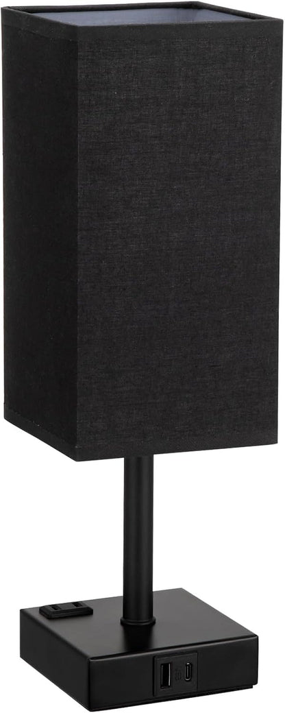 Black Bedside Table Lamp for Bedroom - Dimmable Touch, USB C+A, AC Outlet9