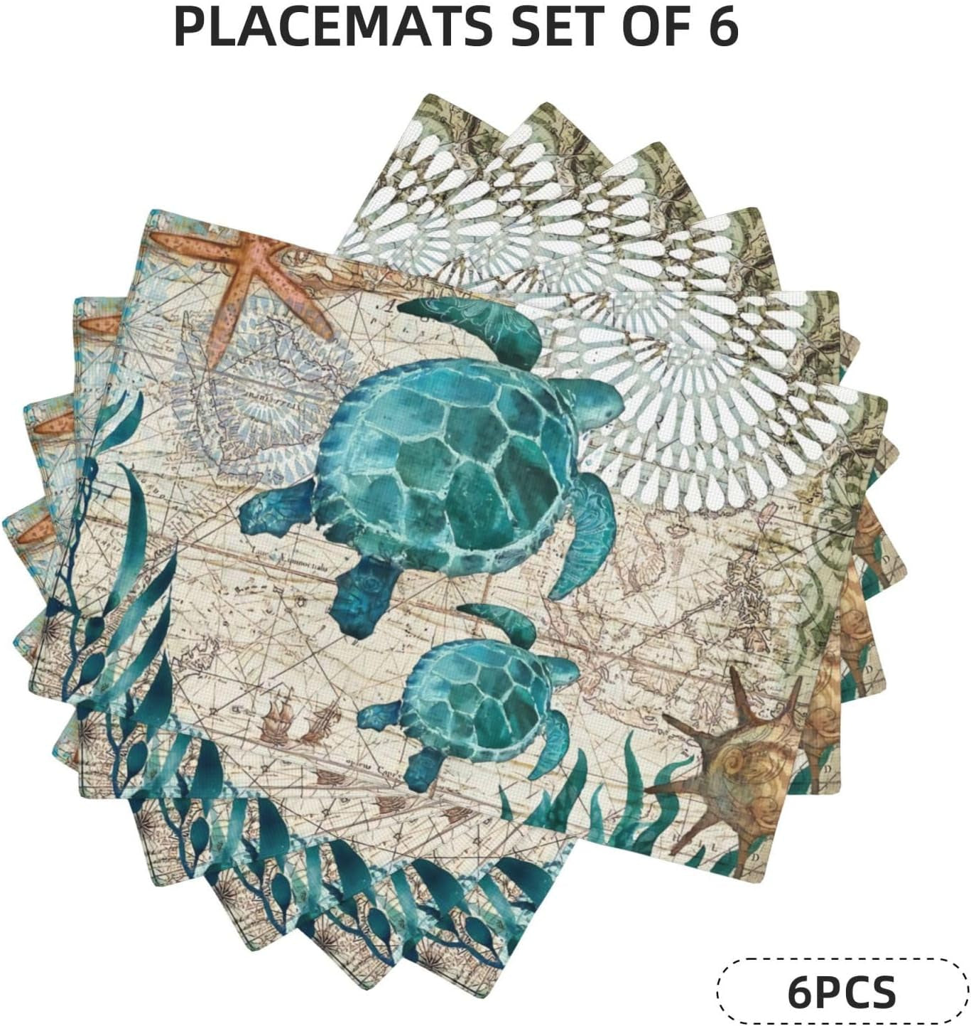 sea-turtle-ocean-life-hawaii-placemats-set-of-6-table-mats-table-tableware-place-mats-with-non-slip-heat-resistant-washable-for-dining-home-kitchen-party-indoor