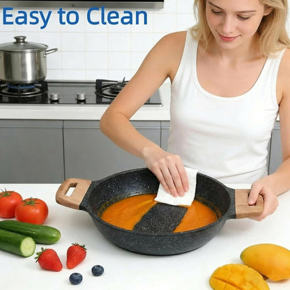 25Pcs Ceramic Cookware Set, Nonstick & Non-Toxic Healthy Pots and Pans, Heat-Resistant Handles, Induction Cookware Sets with Frying Pans, Black7