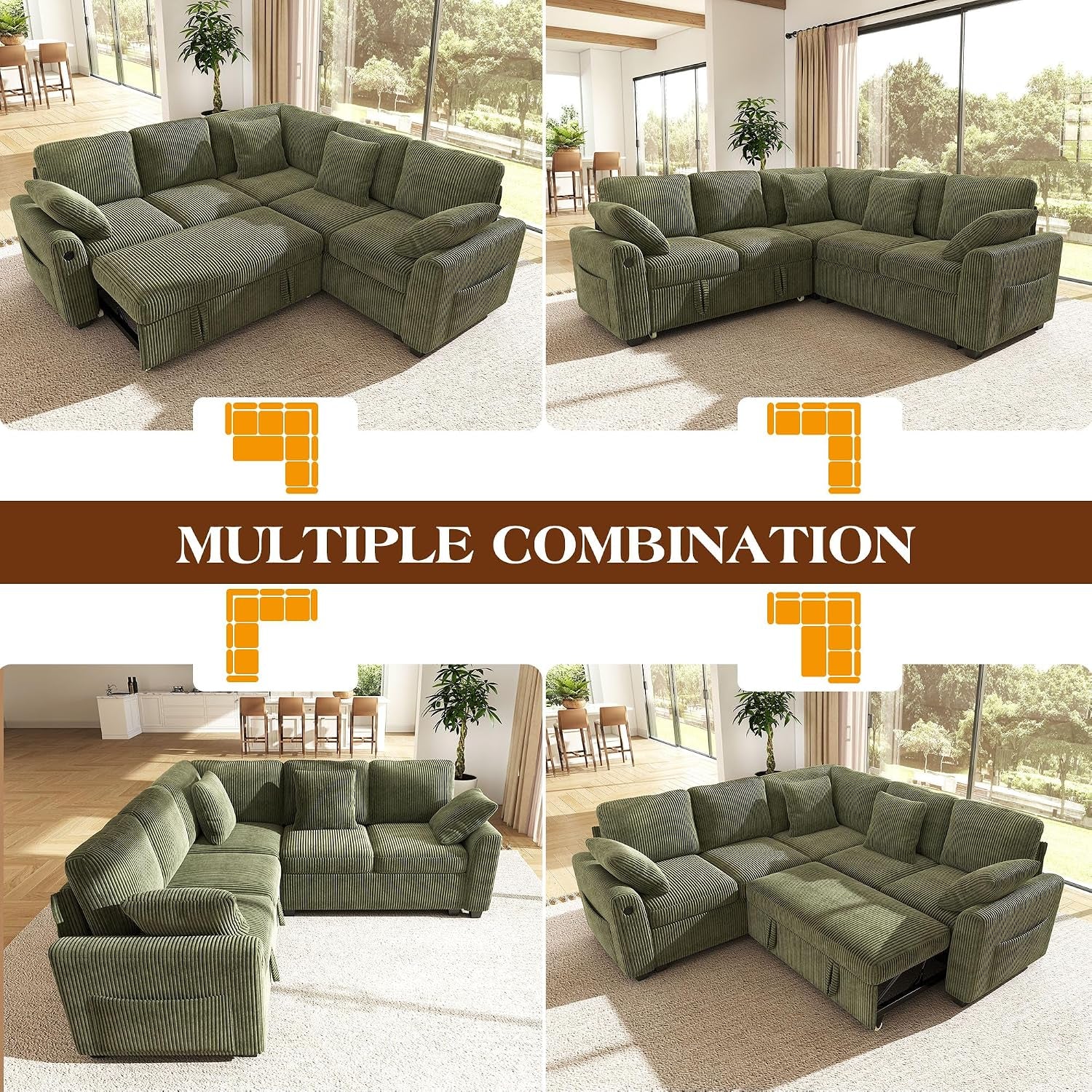 83-inch-5-seater-large-sectional-sofa-bed-with-storage-corduroy-reversible-modular-sleeper-sofa-with-usb-port-4-pillows-convertible-l-shaped-couch-for-living-room-green