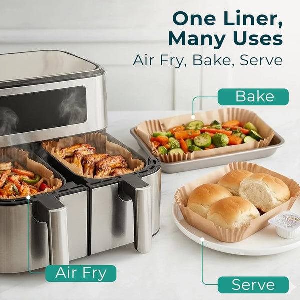 Cathy Yoder'S XL Rectangle Air Fryer Liners, 128 PCS 10.6 Inch Air Fryer Liners Disposable Rectangular, 8-12 QT Easy Cleanup Rectangular-Shape Airfryer Liner Parchment Paper for Cooking & Baking9