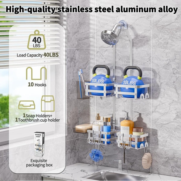 Aluminum Shower Caddy Hanging,Shower Caddy, Never Rust Shower Organizer4