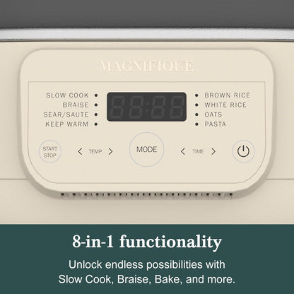 MAGNIFIQUE 6 Quart Multi-Cooker with 8-In-1 Casserole Programmable Slow Cooker, Dutch Oven, Pasta, Nonstick, Oven Safe Pot to 500°F Oatmeal4