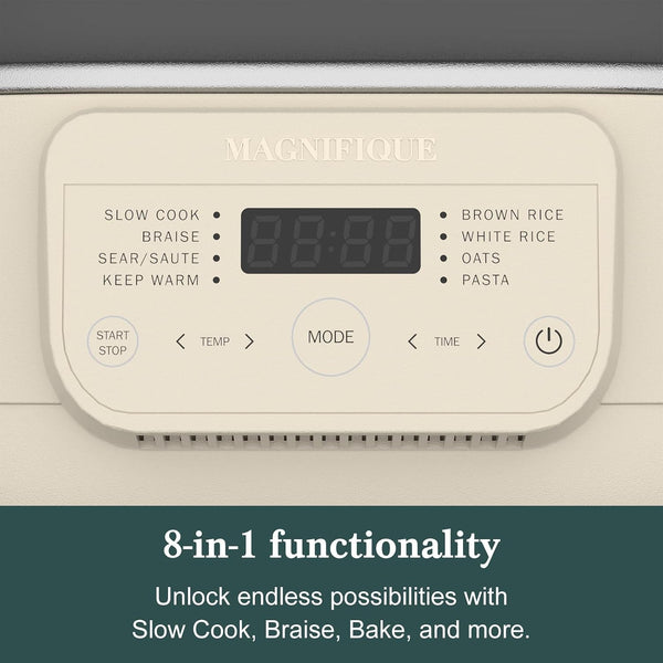 MAGNIFIQUE 6 Quart Multi-Cooker with 8-In-1 Casserole Programmable Slow Cooker, Dutch Oven, Pasta, Nonstick, Oven Safe Pot to 500°F Oatmeal4