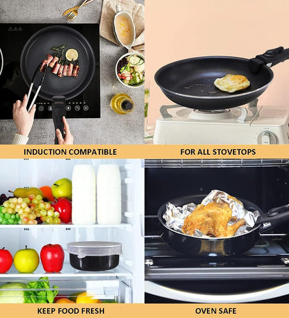 16 Pieces Kitchen Removable Handle Cookware Sets, Stackable Pots and Pans Set Nonstick for Induction Gas Rvs Camping Space Saving5