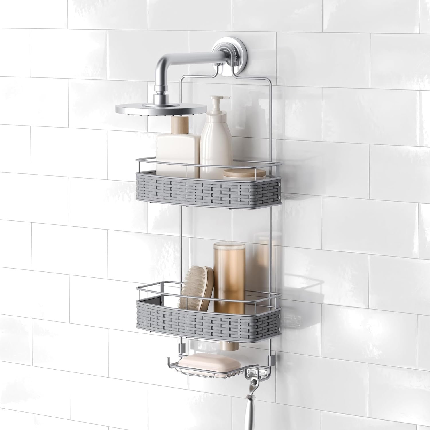 hanging-shower-caddy-rust-resistant-shower-organizer-for-inside-shower-over-showerhead-steel-storage-rack-for-bathroom-with-2-shelves-soap-holder-and-hooks-gray
