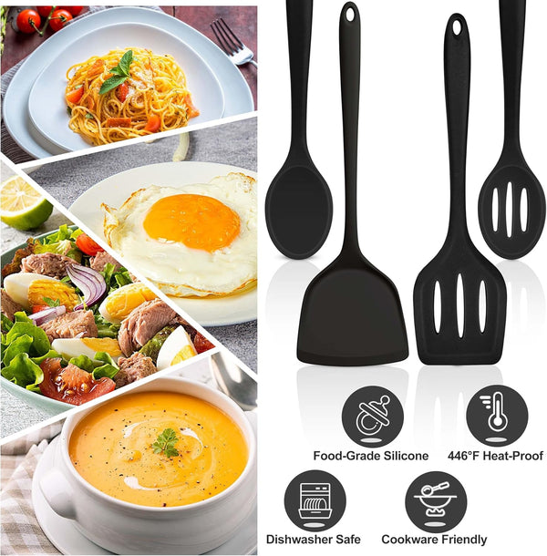 Silicone Cooking Utensils, 4 PCS Silicone Kitchen Utensils Set6