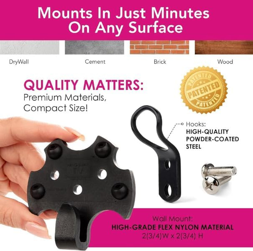 hangsmart-tv®-wall-mount-no-stud-original-patented-easy-install-diy-for-19-100-tvs-holds-up-to-150lbs-fits-most-led-lcd-flat-screens-monitors-includes-hardware
